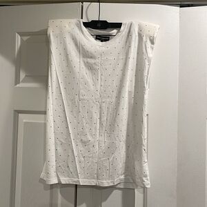 NWT Generation Love Lex Crystal White Muscle Tank, Size Medium